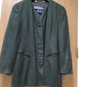 Escada dark green blazer, lined, 100% wool weave, Germany, sz 40 or M